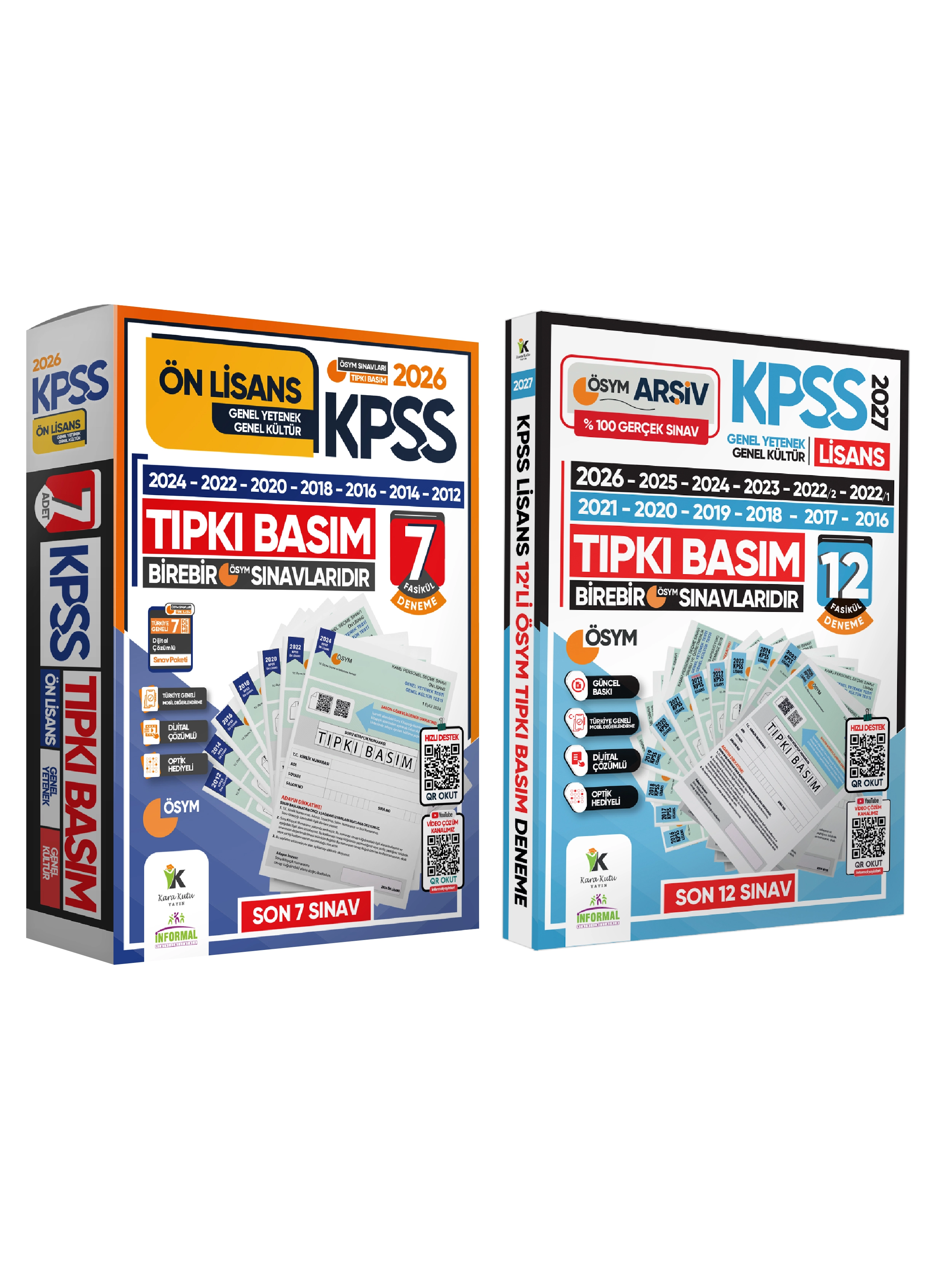2027 KPSS Lisans Önlisans (12+7) ÖSYM Çıkmış Soru Tıpkı Basım TG Dijital Çözümlü SET