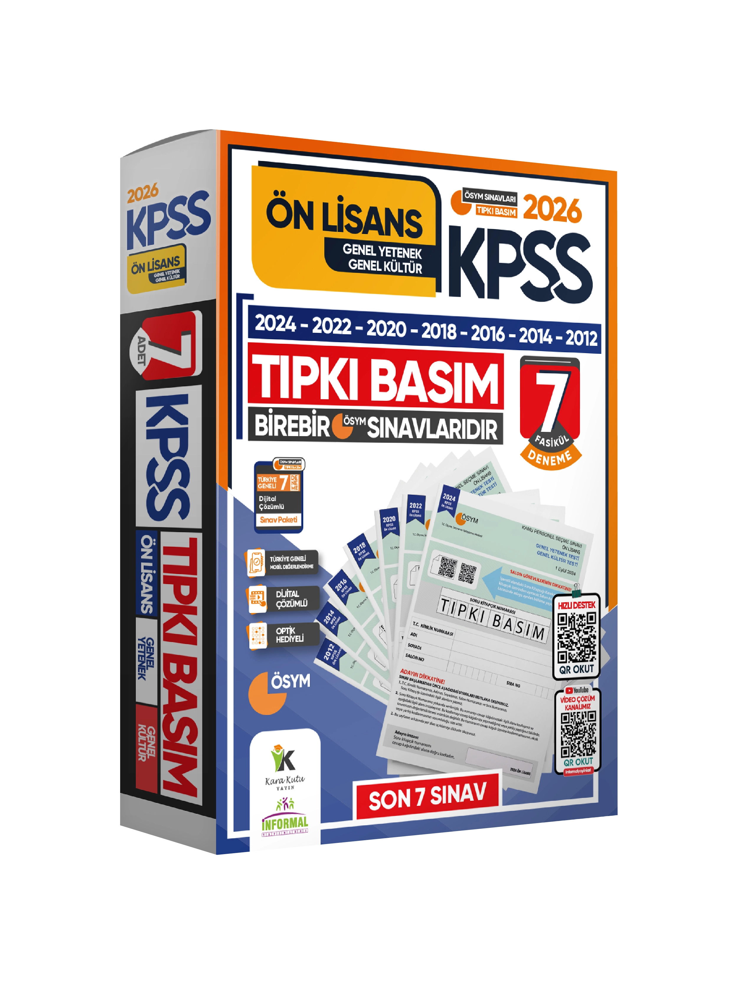 2027 KPSS Lisans Önlisans (12+7) ÖSYM Çıkmış Soru Tıpkı Basım TG Dijital Çözümlü SET