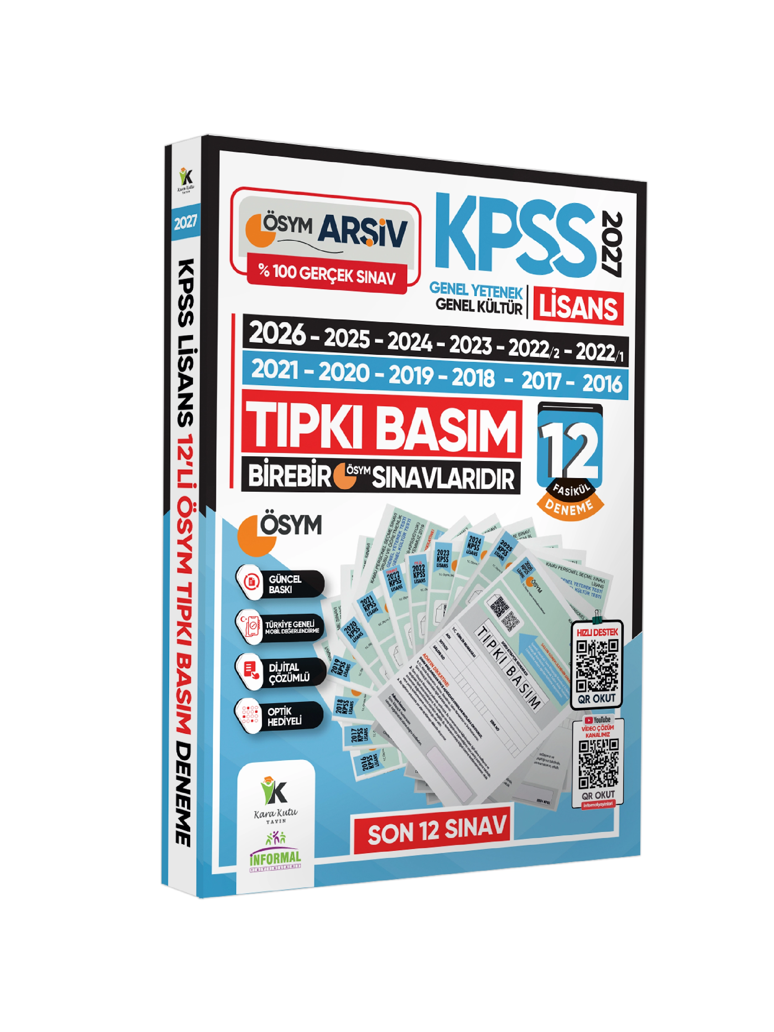 2027 KPSS Lisans Önlisans Ortaöğretim (12+7+7) ÖSYM Çıkmış Soru Tıpkı Basım TG Dijital Çözümlü SET