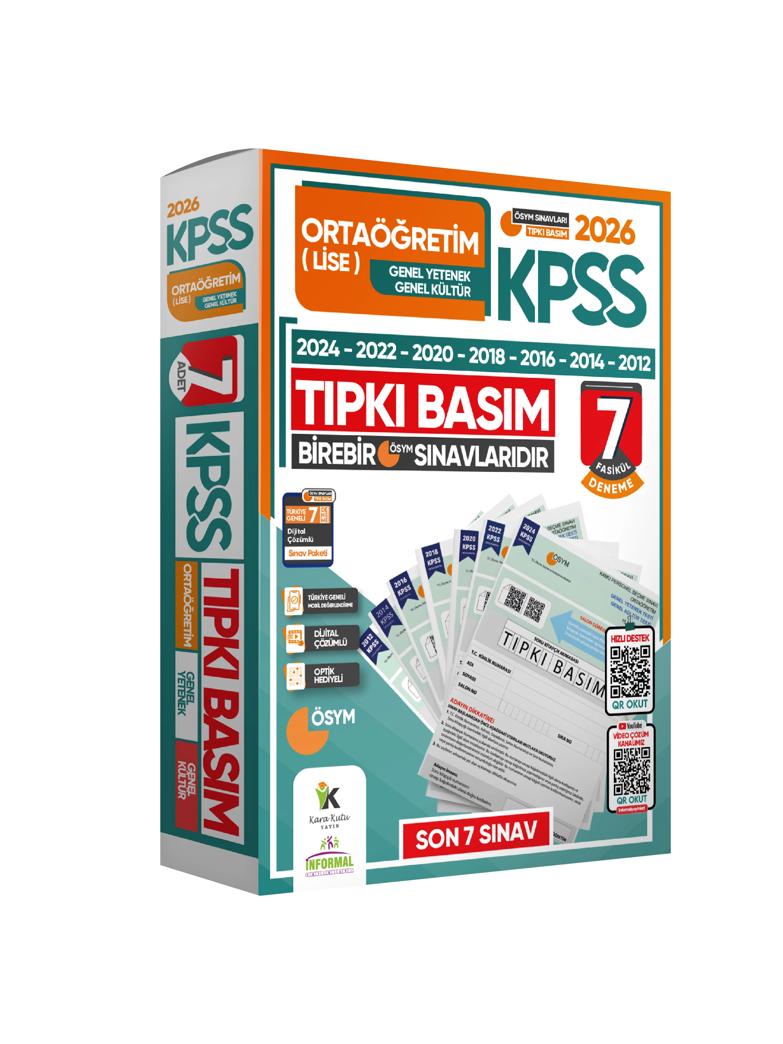 2027 KPSS Lisans Önlisans Ortaöğretim (12+7+7) ÖSYM Çıkmış Soru Tıpkı Basım TG Dijital Çözümlü SET