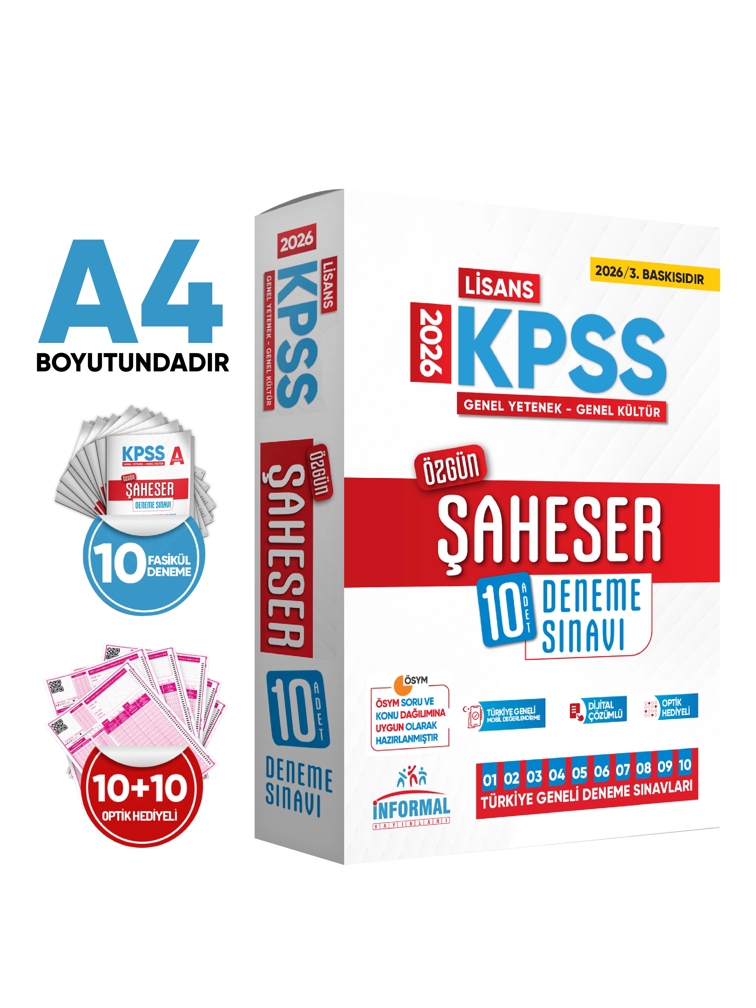 2026 KPSS GYGK ŞAHESER Türkiye Geneli Kurumsal 10lu Dijital Çözümlü Paket Deneme