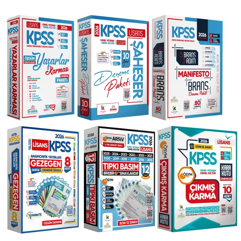 2026 KPSS Full 6lı Özgün-Tıpkı-Karma-Çıkmış-Manifesto Güncel Türkiye Geneli Çözümlü Deneme Paketi