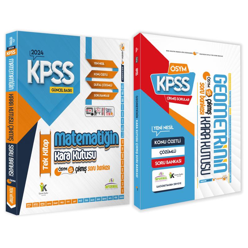 KPSS Matematik TEK KİTAP ve Geometrinin Kara Kutusu K. Özetli Çözümlü Çıkmış Soru Bankası Seti
