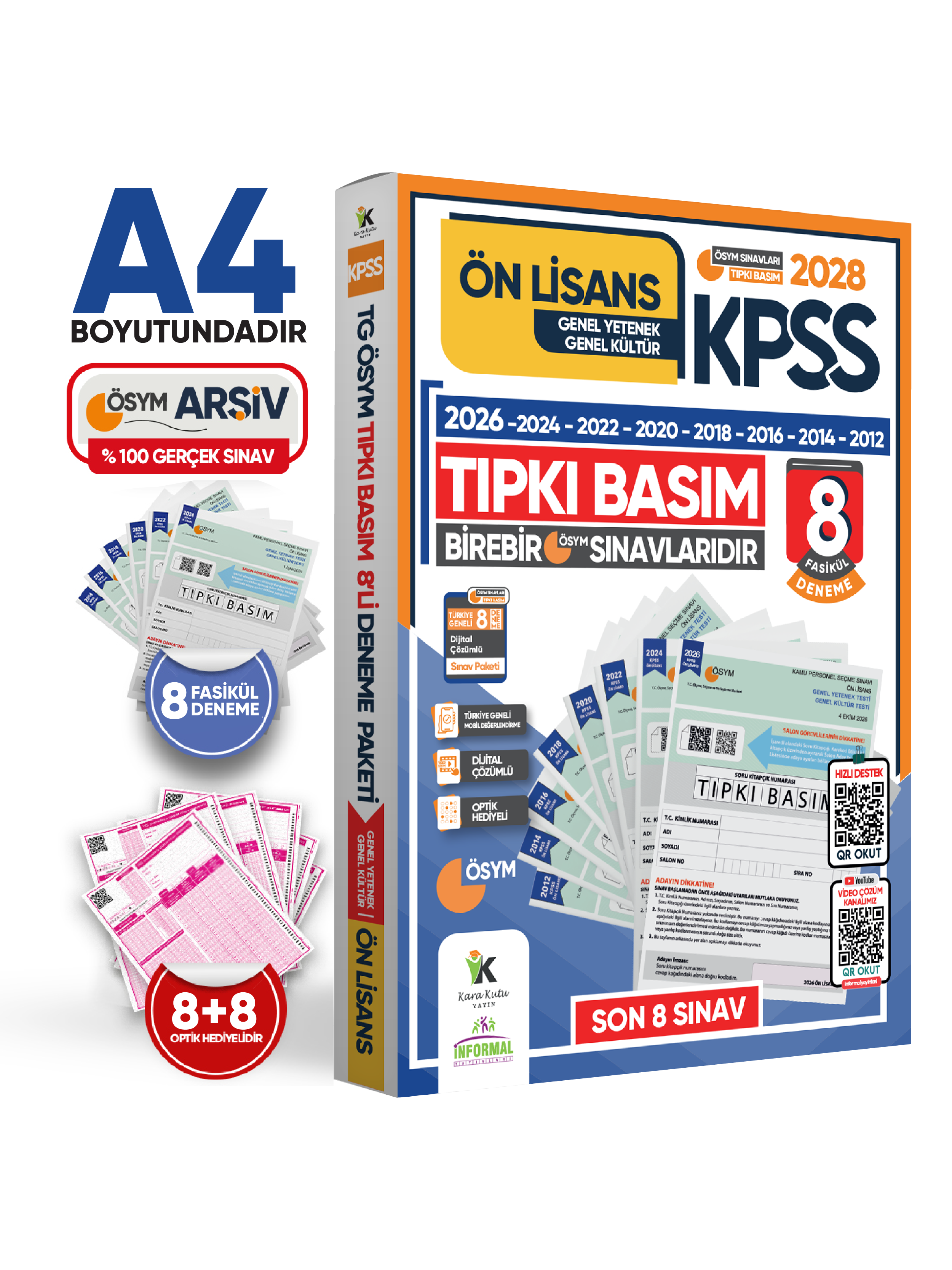 2027 KPSS Lisans Önlisans (12+8) ÖSYM Çıkmış Soru Tıpkı Basım TG Dijital Çözümlü SET