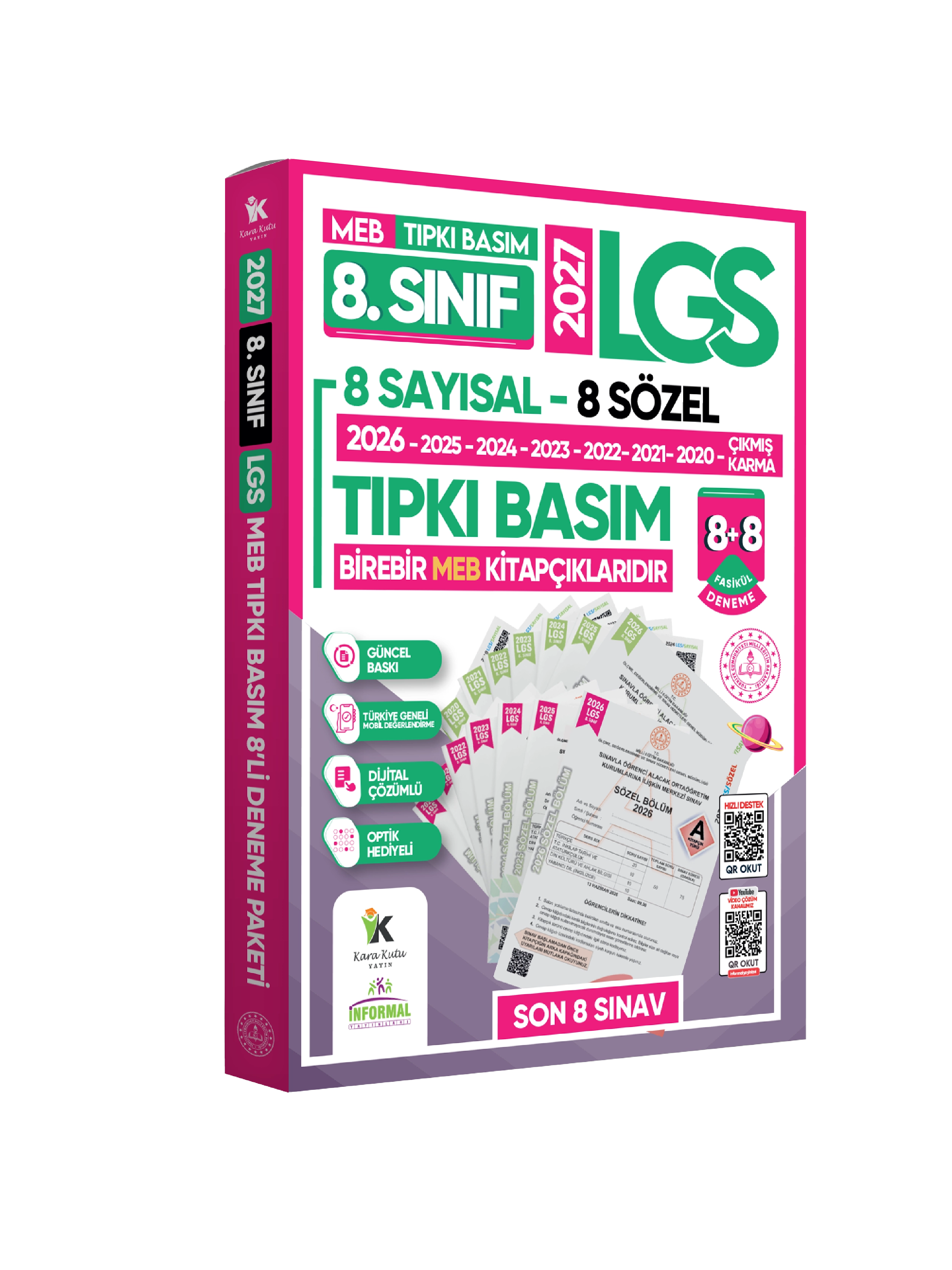 2027 8.sınıf Lgs 8+8 Tıpkı Basım Çıkmış Soru ve 6lı Tüm Yıl Deneme Paketi Dijital Çözümlü TG