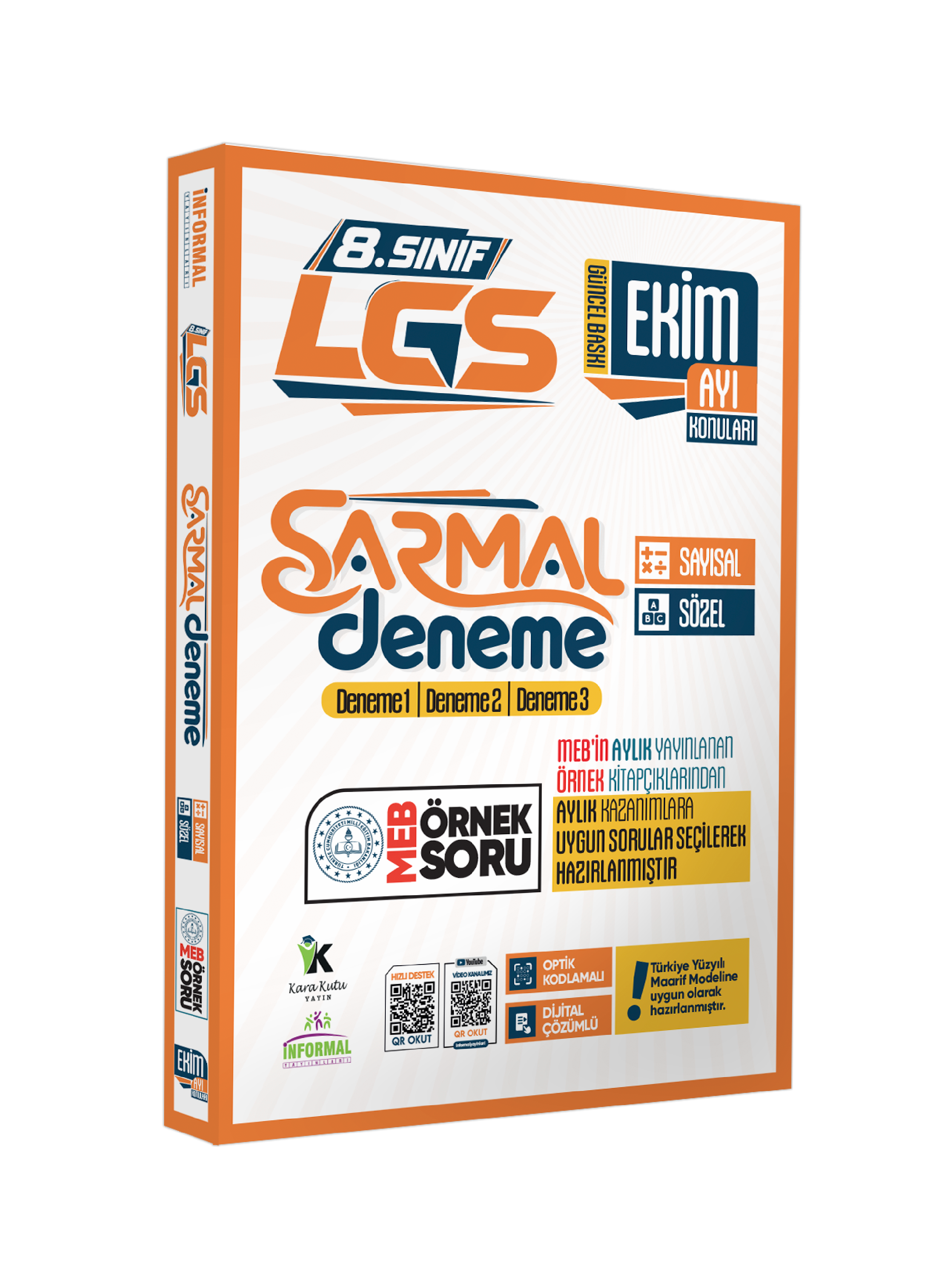 2027 8.Sınıf LGS Sadece EKİM AYI Konuları MEB Örnek Soruları 3lü Sarmal Deneme Paketi Çözümlü