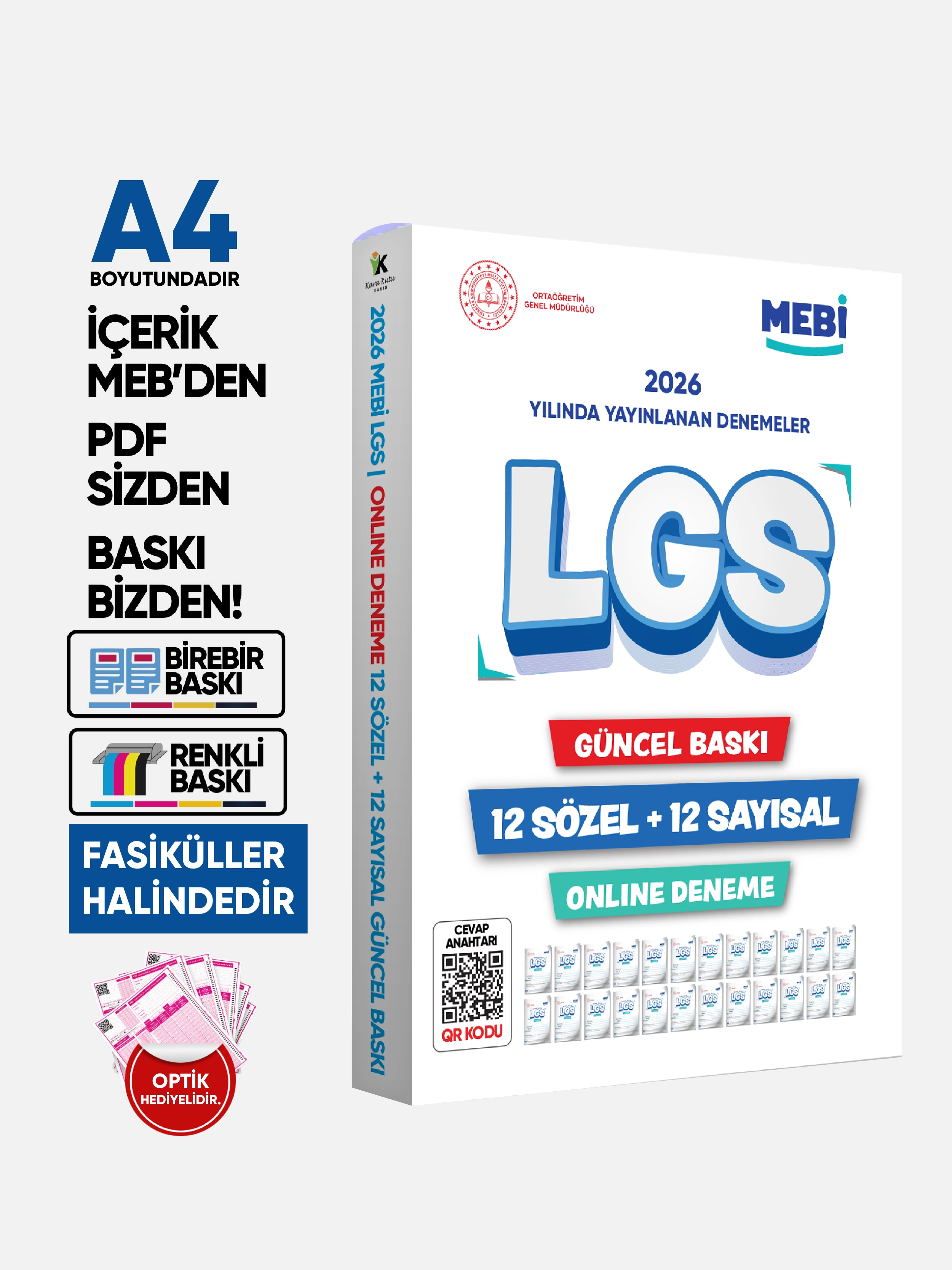 2027 8.Sınıf FULL LGS Altın Seri(FULAS) MEB Çıkmış Soru Bankası ve LGS 12li ONLİNE Set BASKI ÜCRETİ