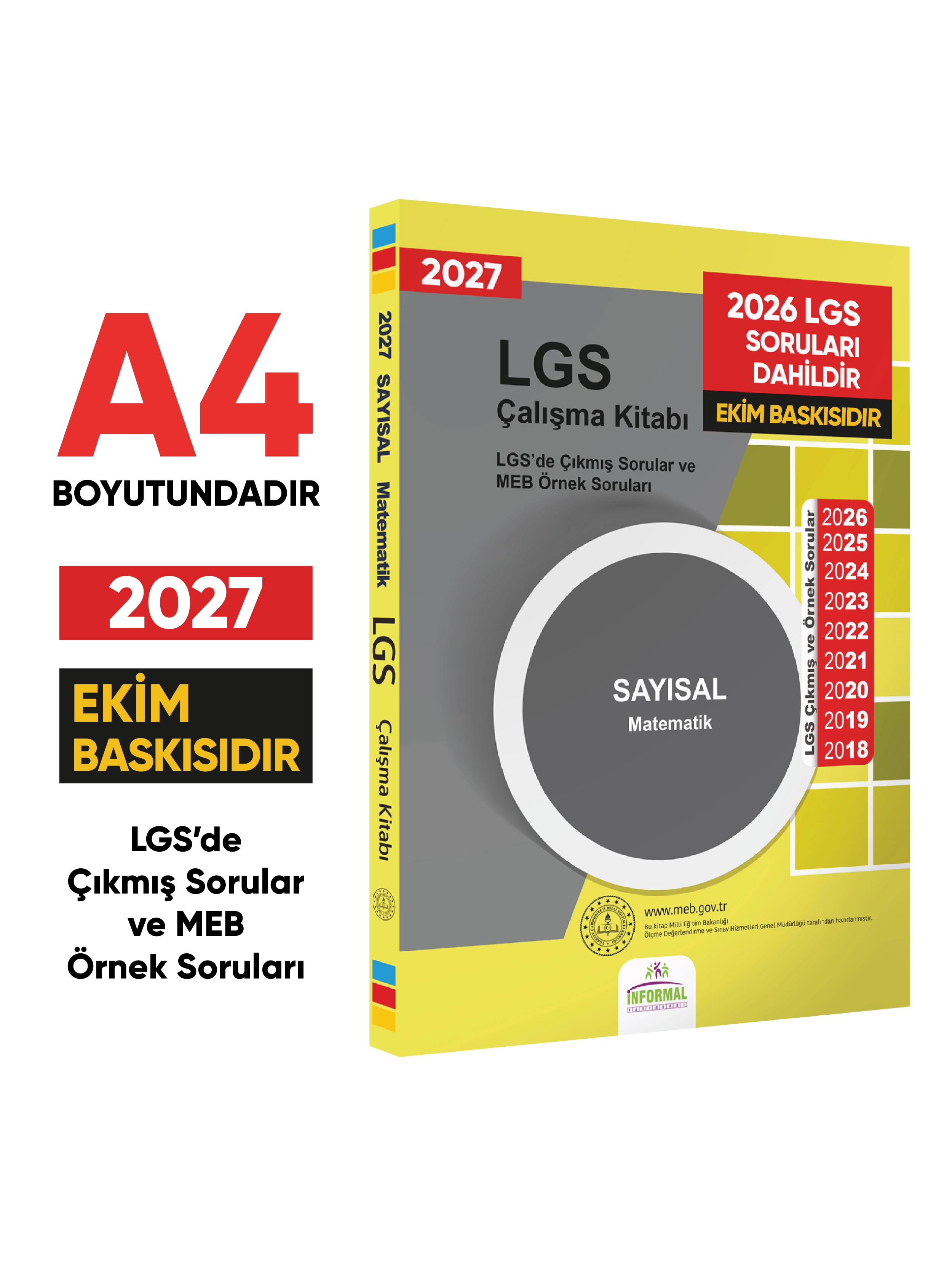 2027 LGS 8.Sınıf 4lü Çıkmış MEB Örnek Sorular ve 6lı Modül ÖDM SET Çalışma Kitabı A4 RENKLİ Baskı