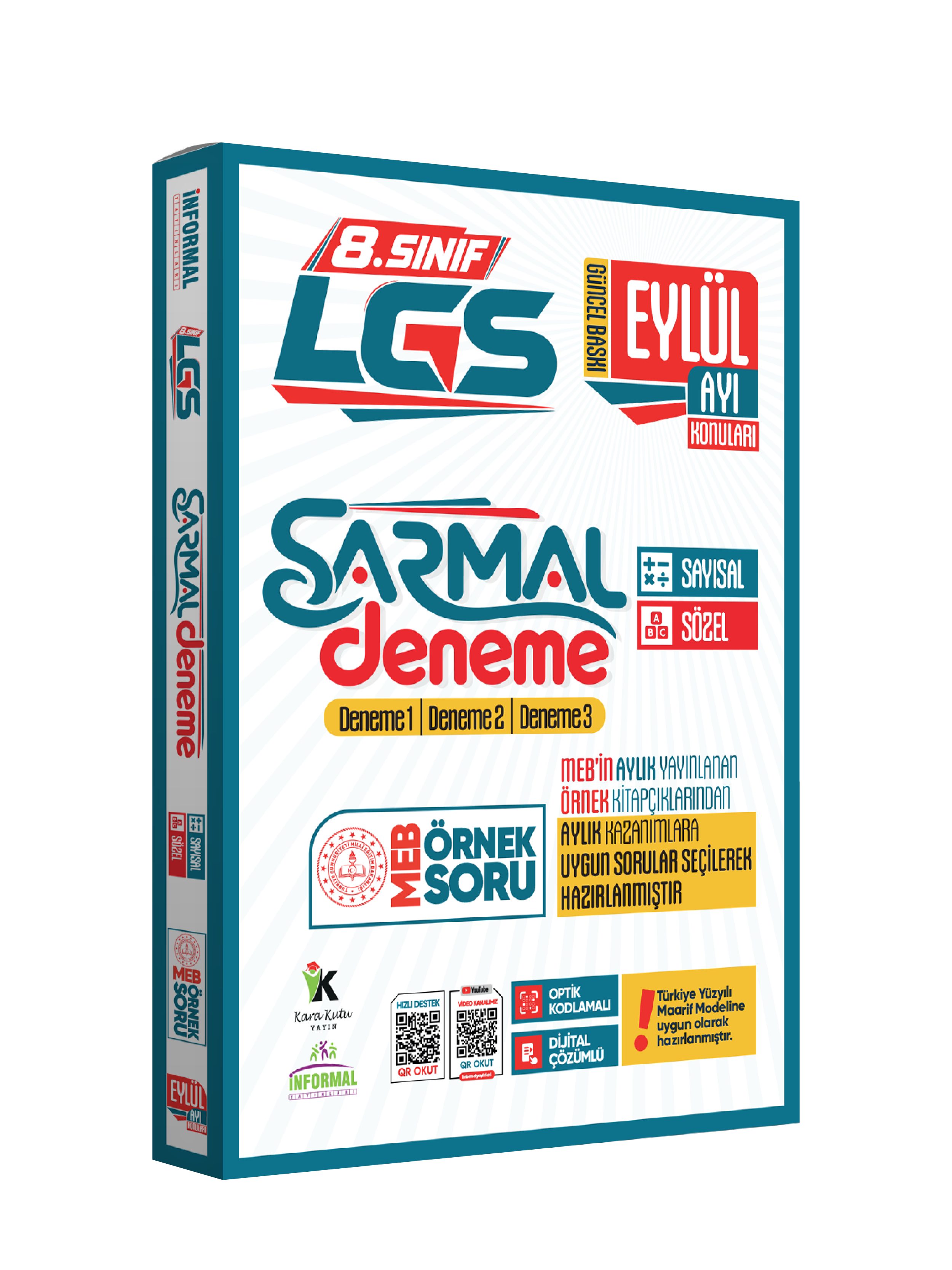 2027 8.Sınıf LGS Eylül Ayı MEB Örnek Soru Tıpkı Basım 3lü Sarmal Deneme Paketi Dijital Çözümlü