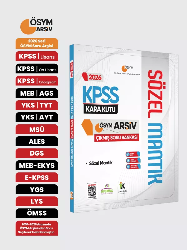 2026 KPSS SÖZEL MANTIK Kara Kutu ÖSYM Çıkmış Soru Havuzu Bankası Konu Özetli Dijital Çözümlü