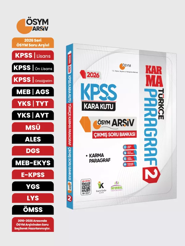 2026 KPSS Türkçenin Kara Kutusu PARAGRAF 2 KARMA ÖSYM Çıkmış Soru Bankası Konu Özetli Çözümlü