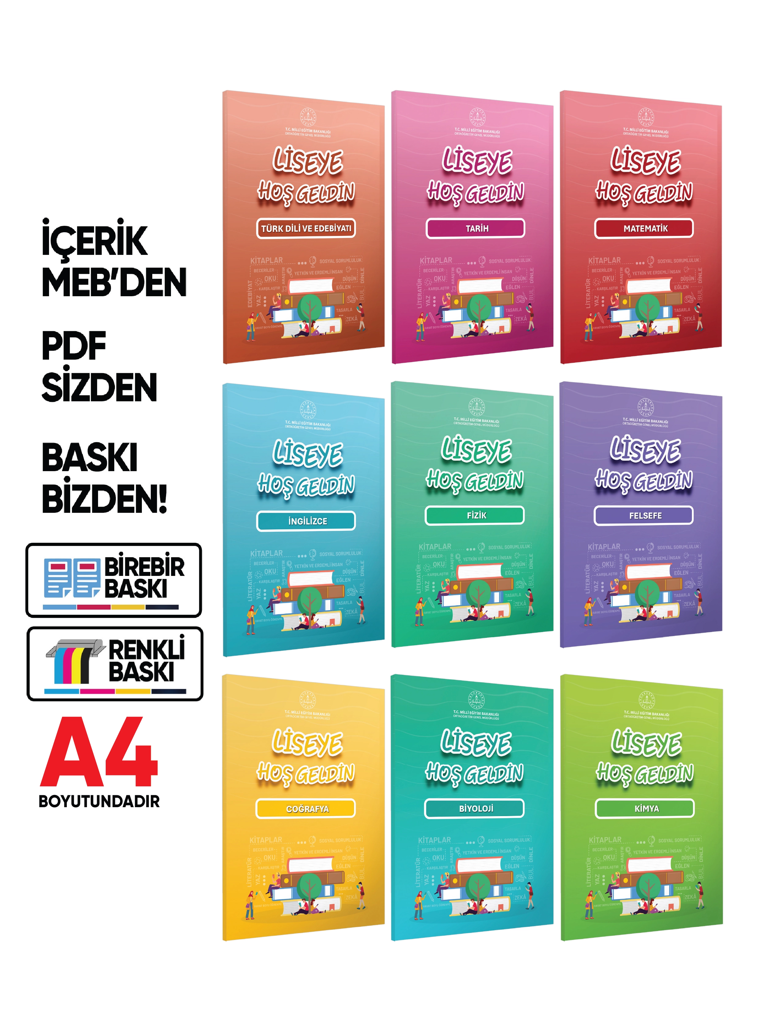 2027 MEBİ 9.10.11.Sınıf Maarif Modeli Yeni Müfredat LİSEYE HOŞGELDİN 9lu Kitap Seti BASKI ÜCRETİ