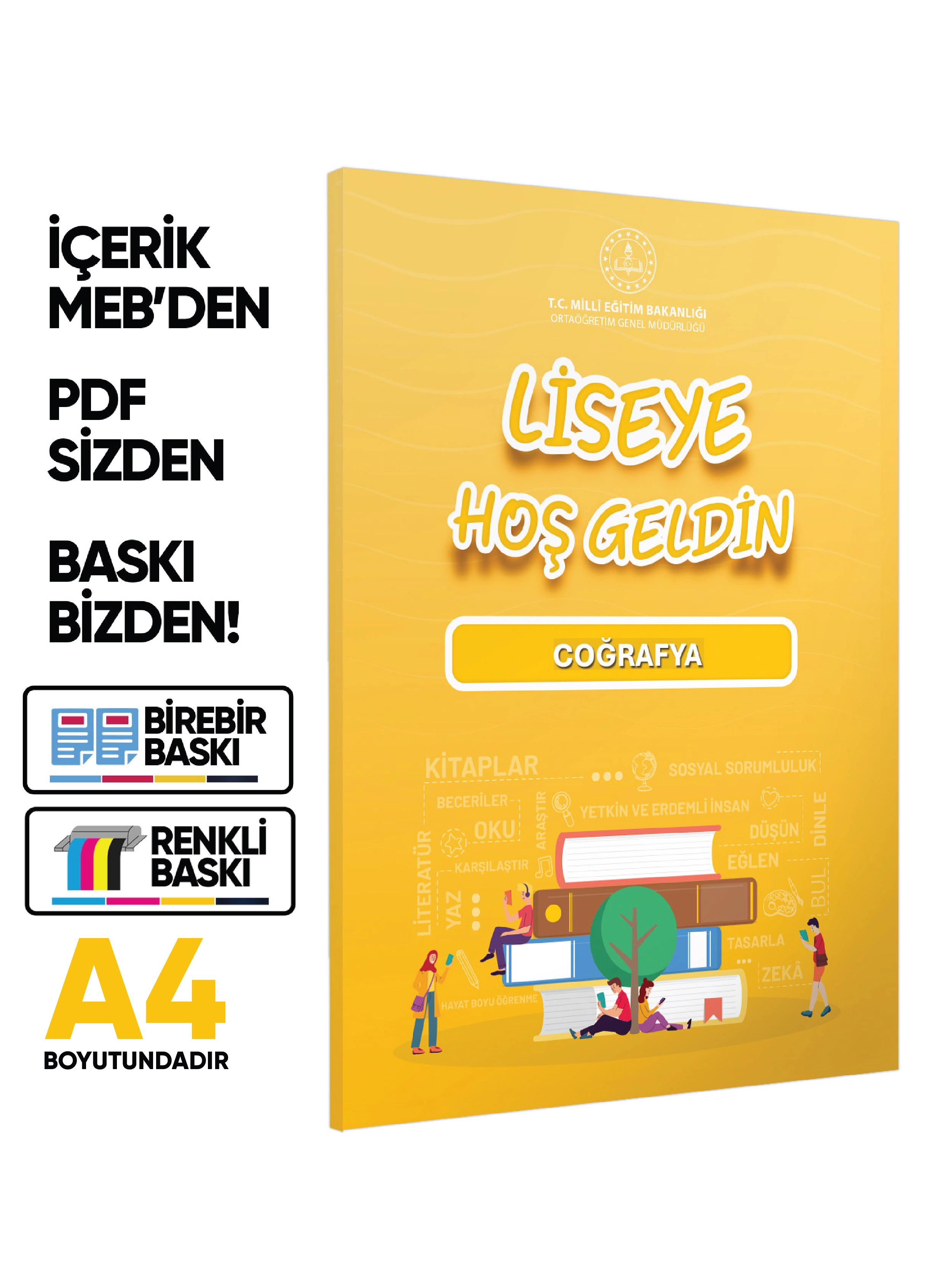 MEBİ - OGM LİSEYE HOŞGELDİN Coğrafya Kitabı A4 Boyut RENKLİ BASKI ÜCRETİ