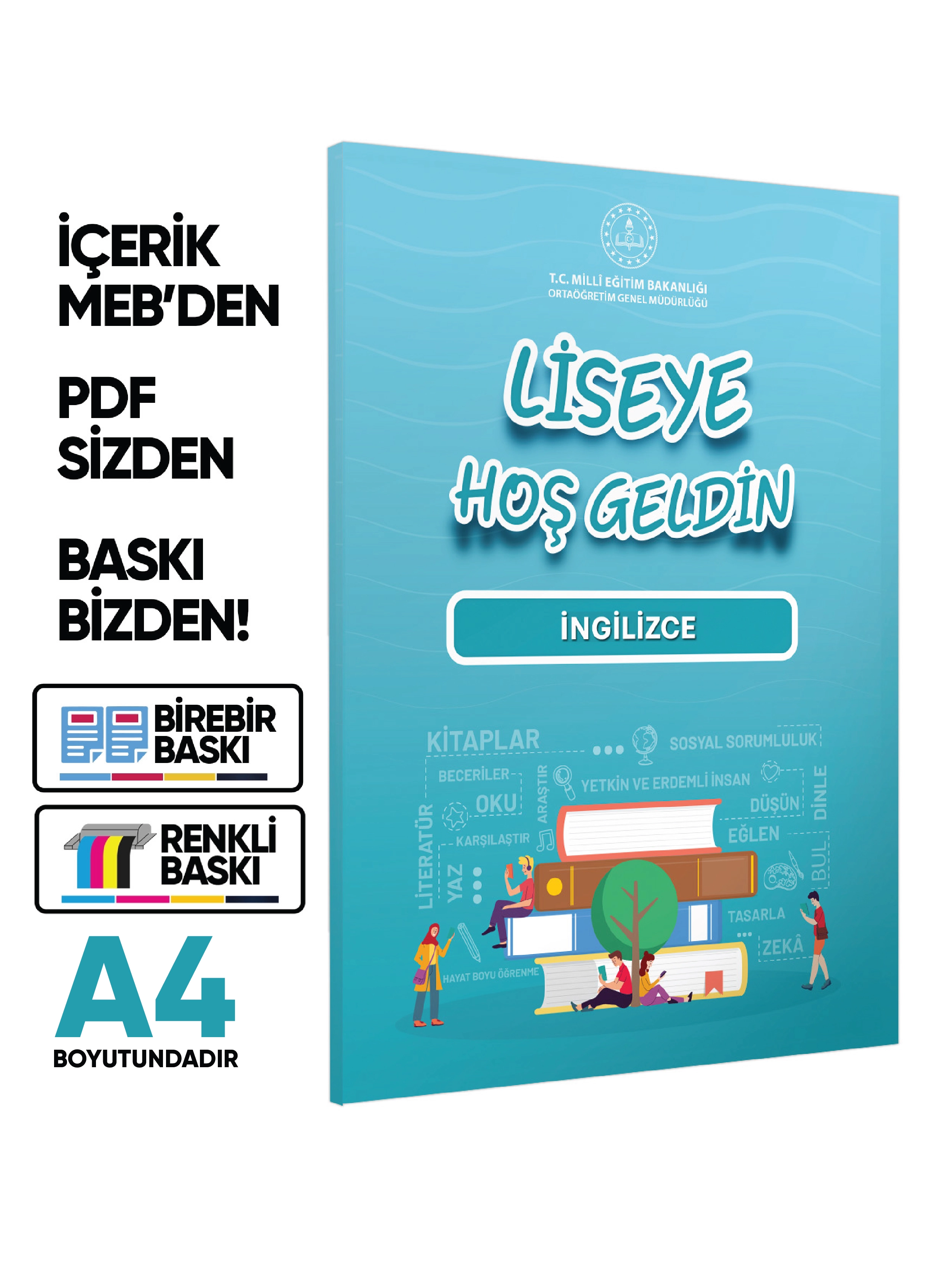 MEBİ - OGM LİSEYE HOŞGELDİN İngilizce Kitabı A4 Boyut RENKLİ BASKI ÜCRETİ