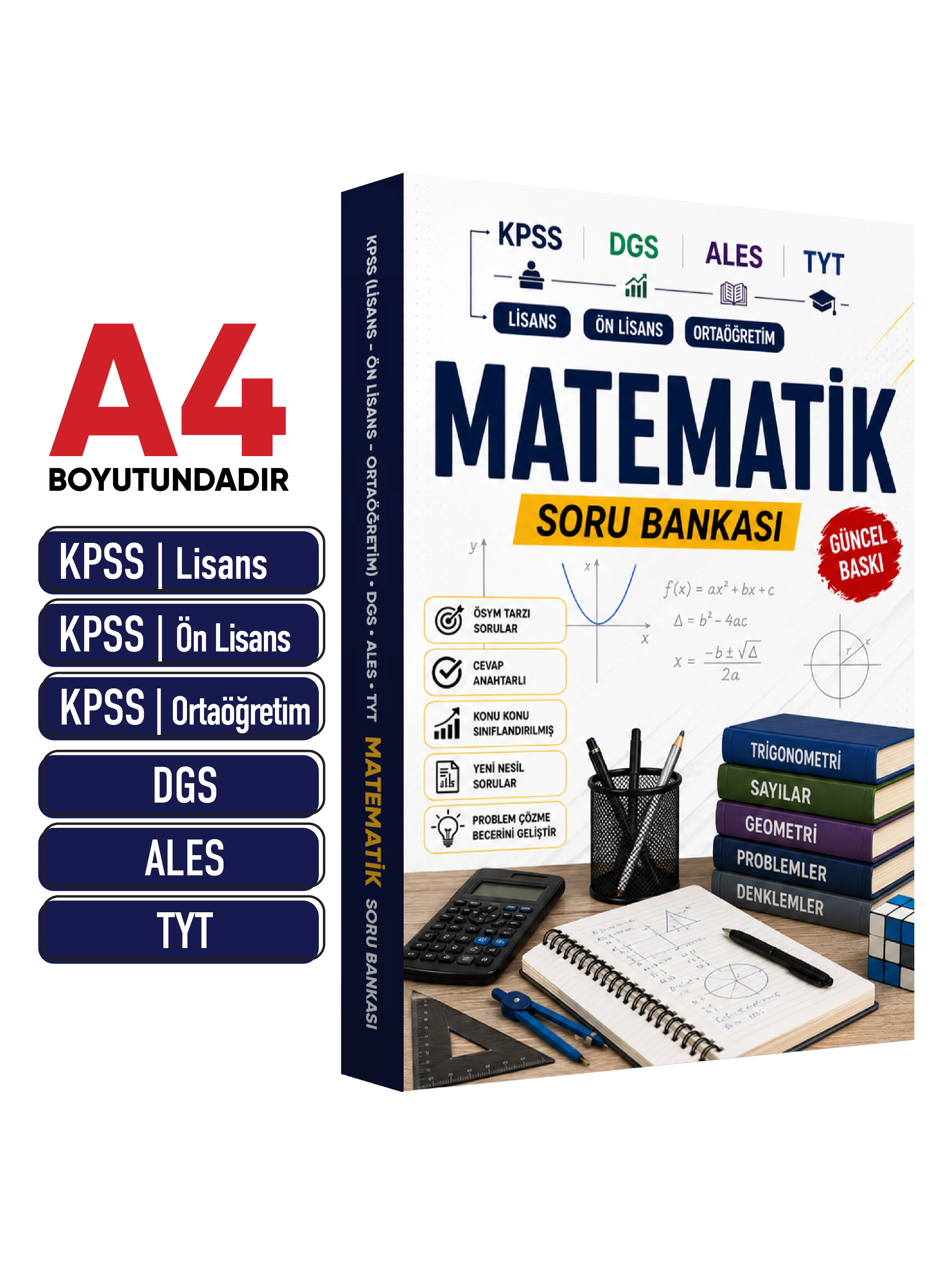 KPSS-DGS-ALES-TYT Matematik Soru Bankası(ÖSYM Tarzında Yeni Nesil Sorular) Güncel Baskı