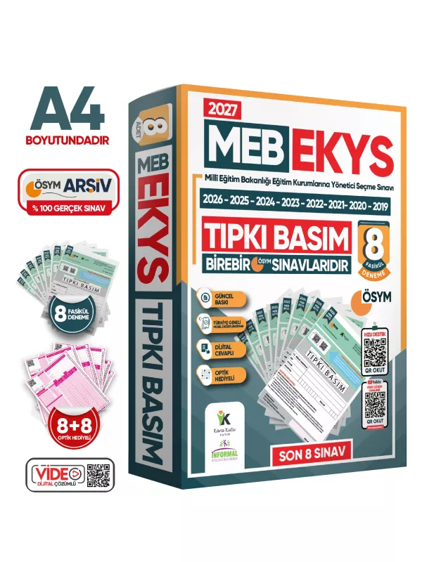 2027 MEB EKYS ÖSYM Çıkmış Soru Tıpkı Basım Deneme Paketi 8li Türkiye Geneli Soru Kitapçıkları