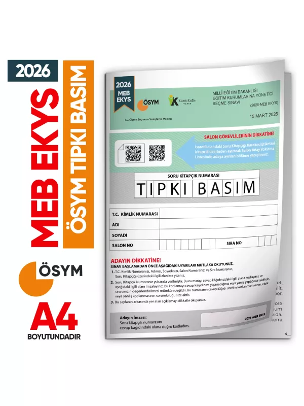 2026 MEB-EKYS(MEB-AGS Uyumlu)ÖSYM Çıkmış Soru Tıpkı Basım Deneme Sınavı Türkiye Geneli Soru Fasikülü
