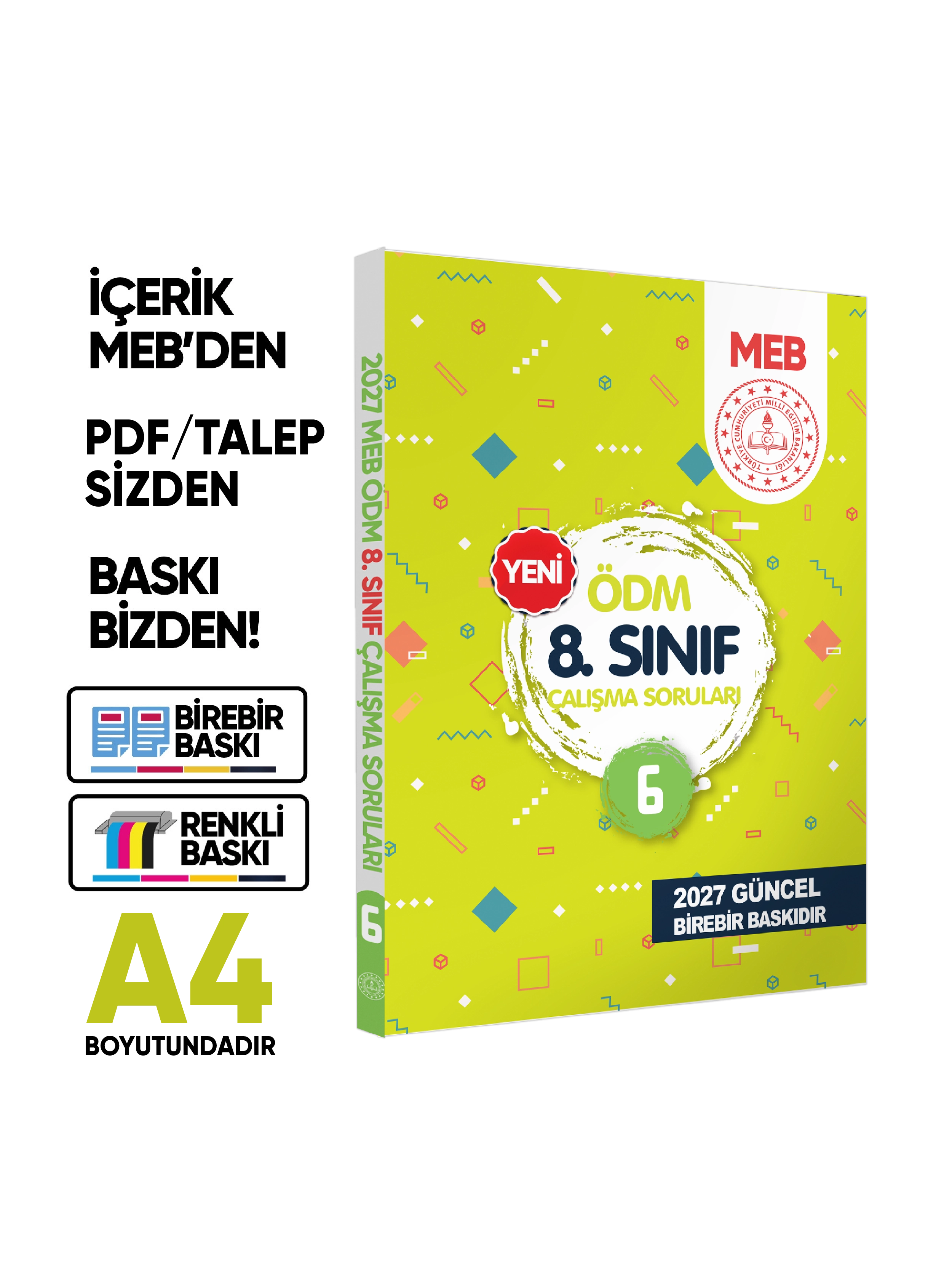 2027 LGS 8.sınıf MEB Çalışma Soruları SORU Bankası 6lı Modül Set ÖDM Çalışma Kitapları BASKI ÜCRETİ
