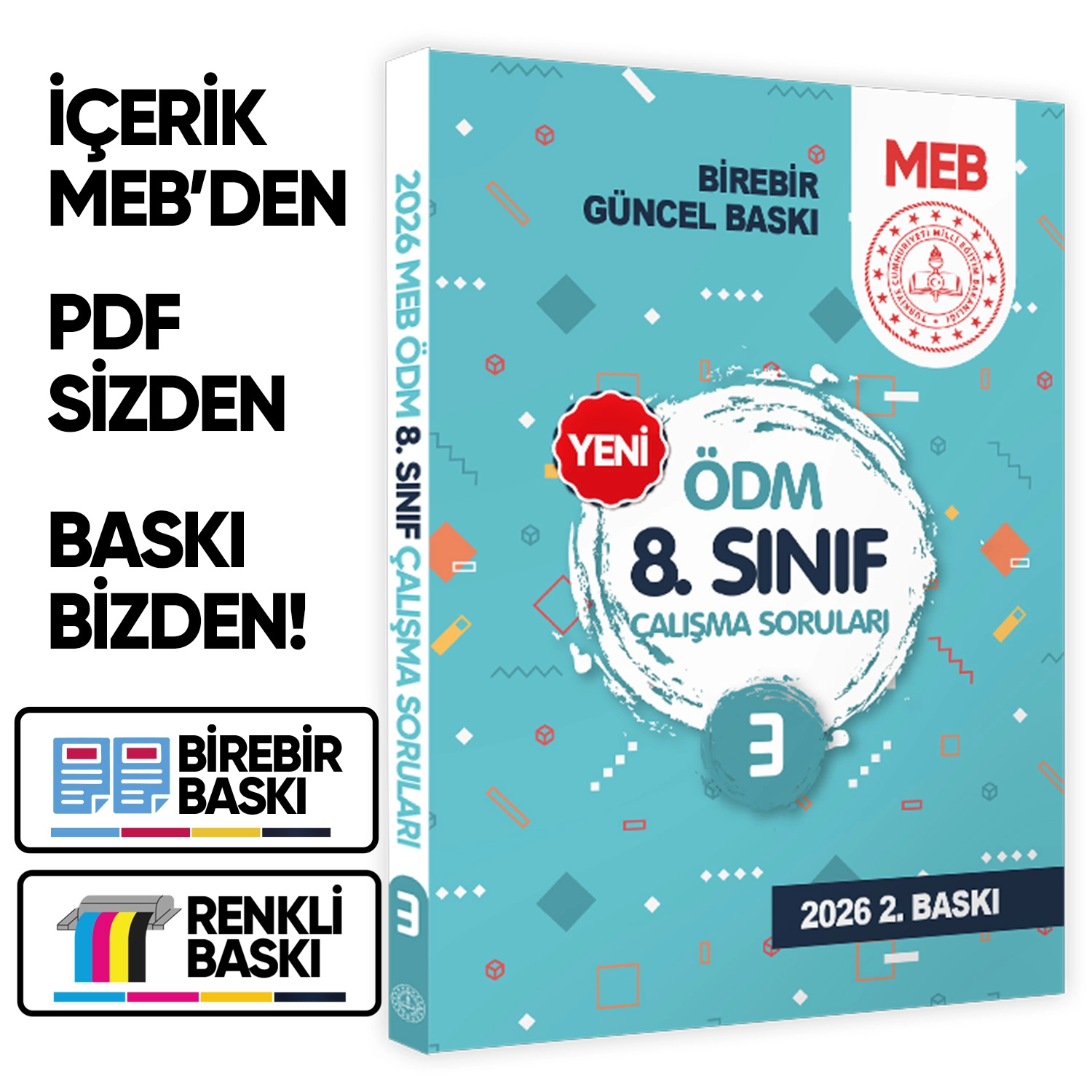 2026 LGS MEB Çalışma Soruları Ölçme Değerlendirme Merkezi ÖDM 8.Sınıf Çalışma Kitabı 3 BASKI ÜCRETİ