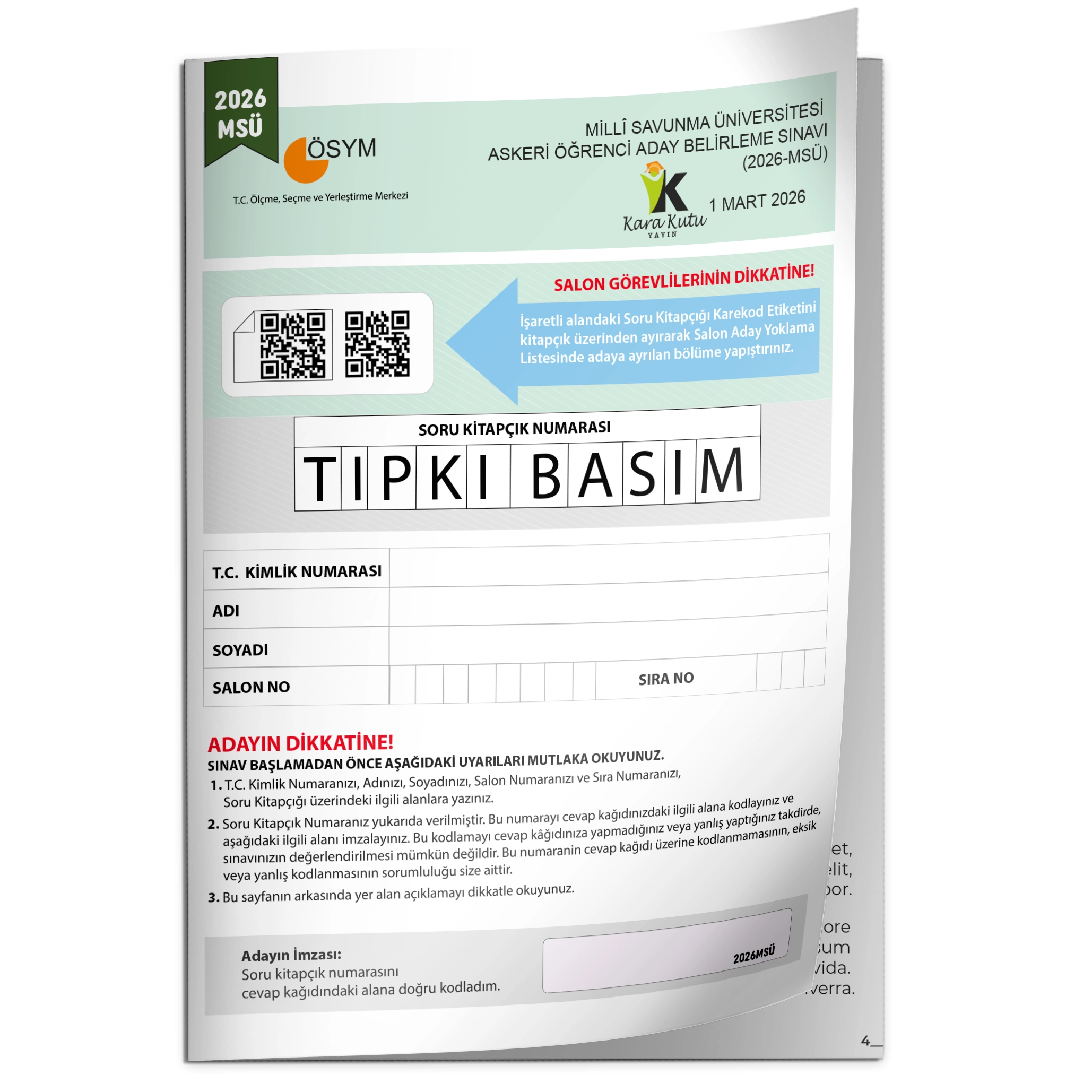 2026 MSÜ ÖSYM Tıpkı Basım Çıkmış Soru Deneme Kitapçığı PDF/Video Çözümlü Türkiye Geneli
