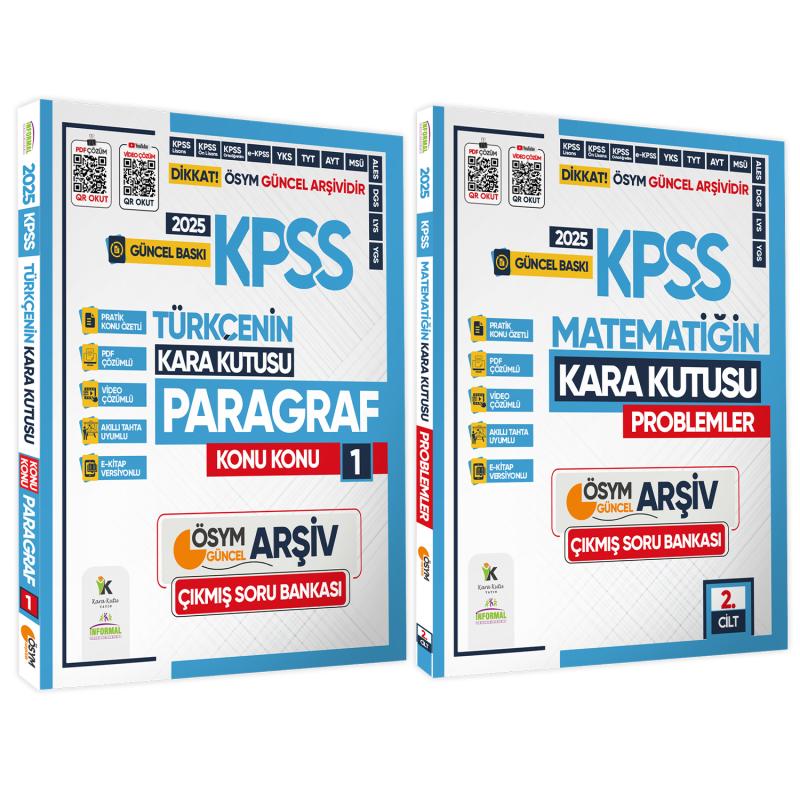 2025 KPSS Kara Kutu PARAGRAF ve PROBLEMLER Çıkmış Soru Bankası 2li Set Konu Özetli Video/PDF Çözümlü