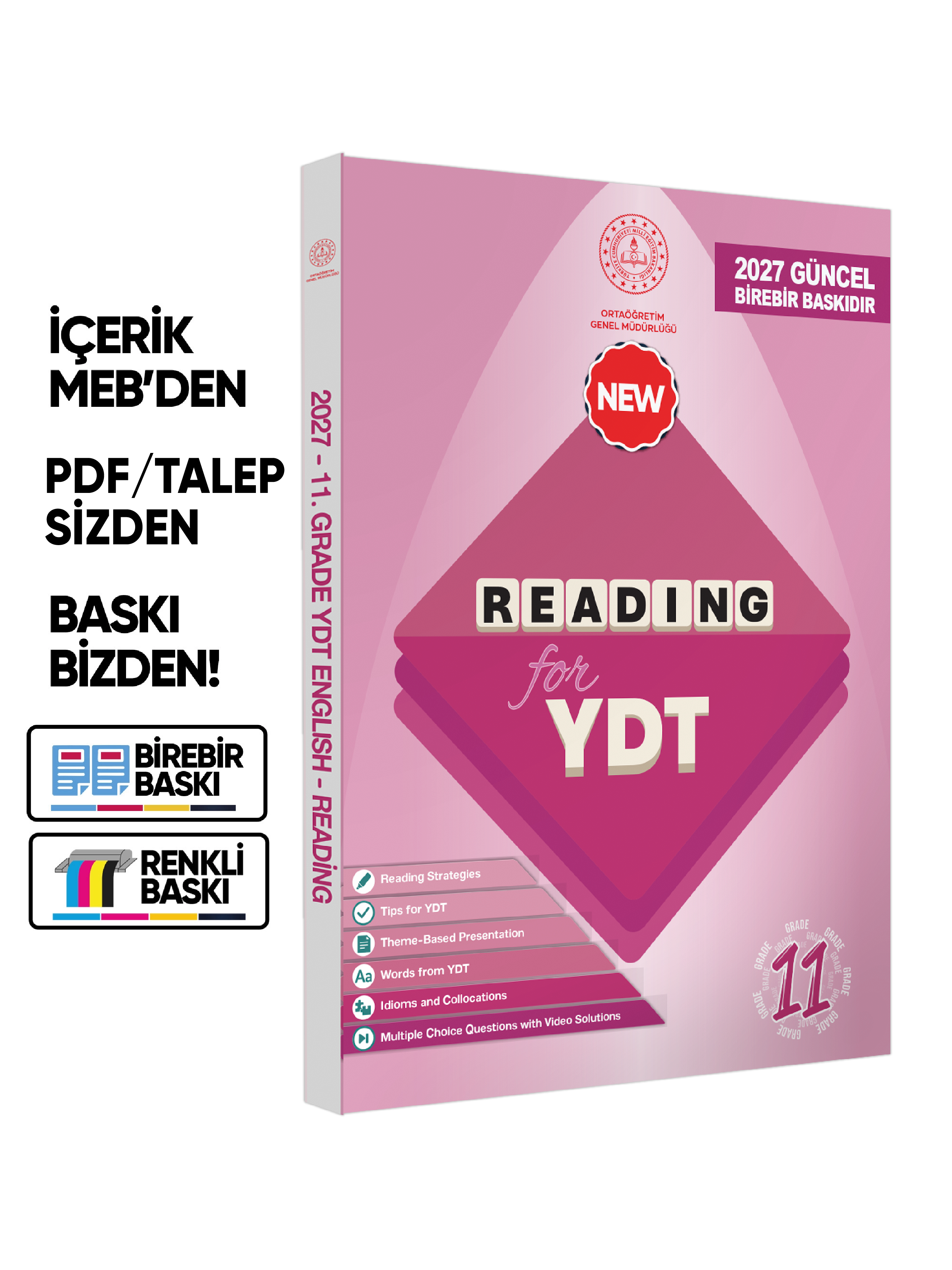 2027 YDT MEBİ İngilizce 11.Sınıf 8li Konu Anlatımı Ve Soru Bankası Kitap Seti Çözümlü BASKI ÜCRETİ