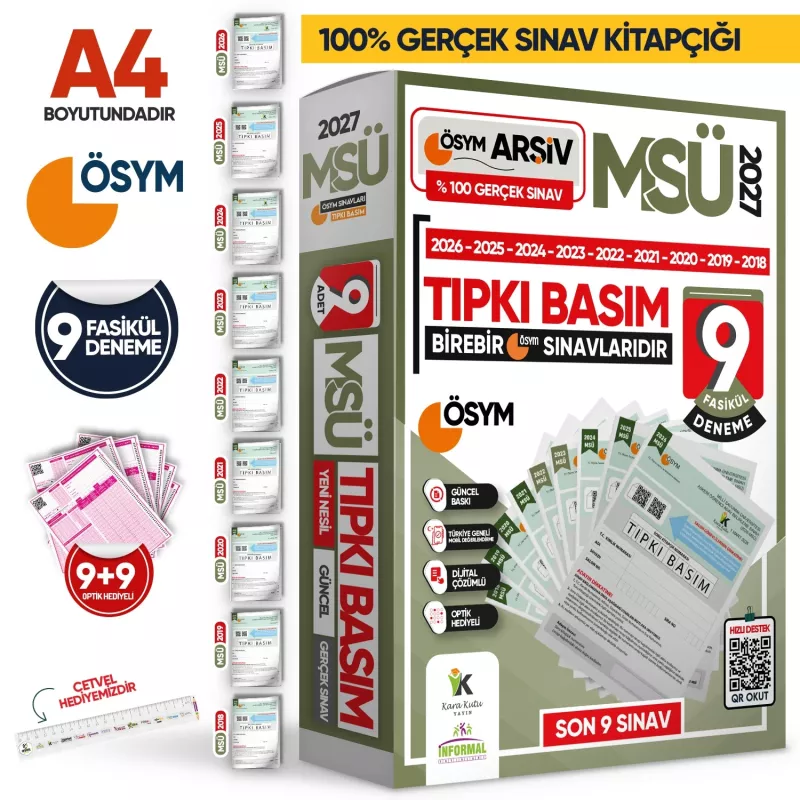2026 MSÜ ÖSYM Çıkmış Soru Tıpkı Basım 9llu Deneme Paketi Türkiye Geneli Video ve Dijital Çözümlü