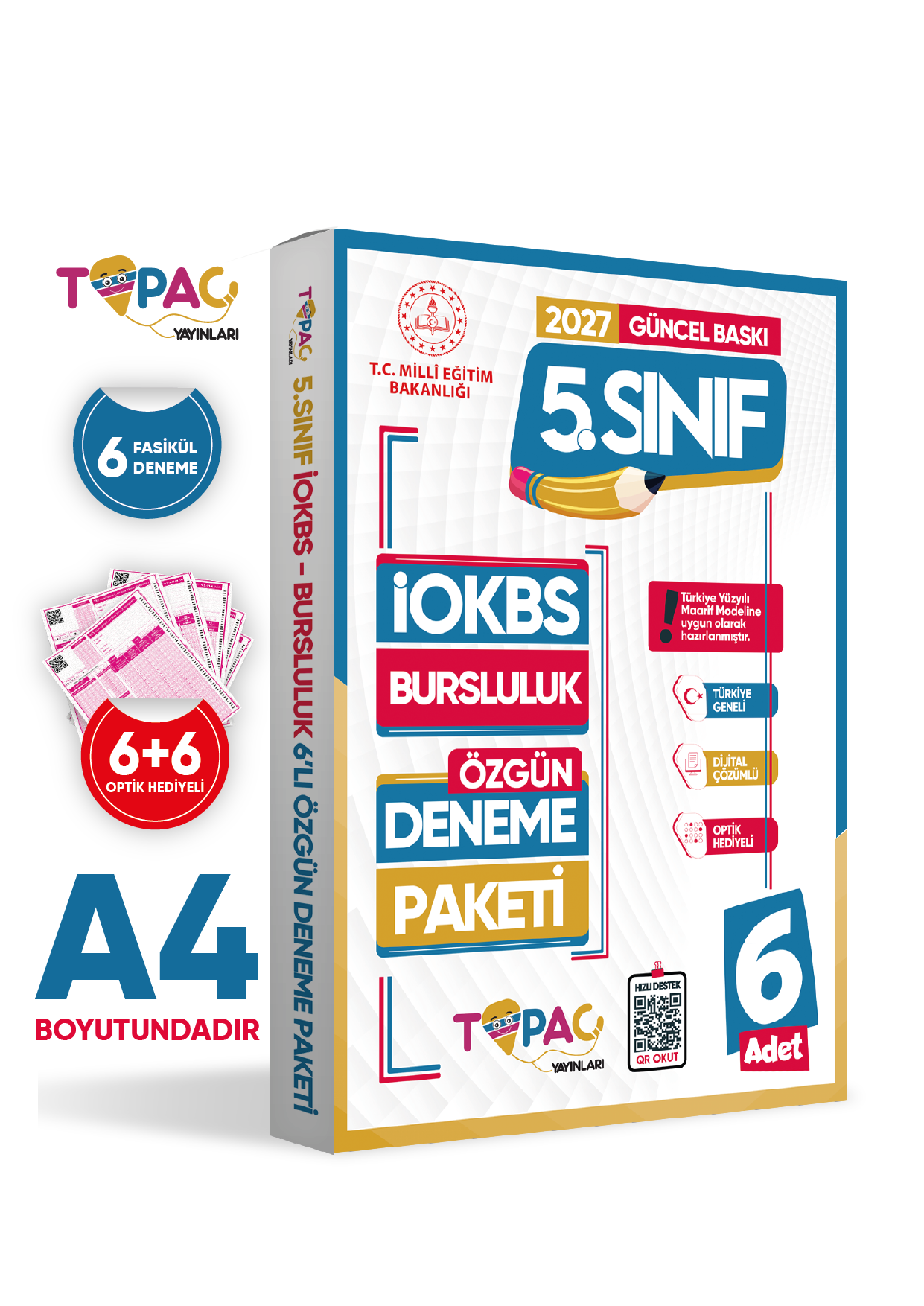 2027 5.Sınıf Topaç Yayınları İOKBS-BURSLULUK 6lı Deneme Paketi Dijital Çözümlü Türkiye Geneli