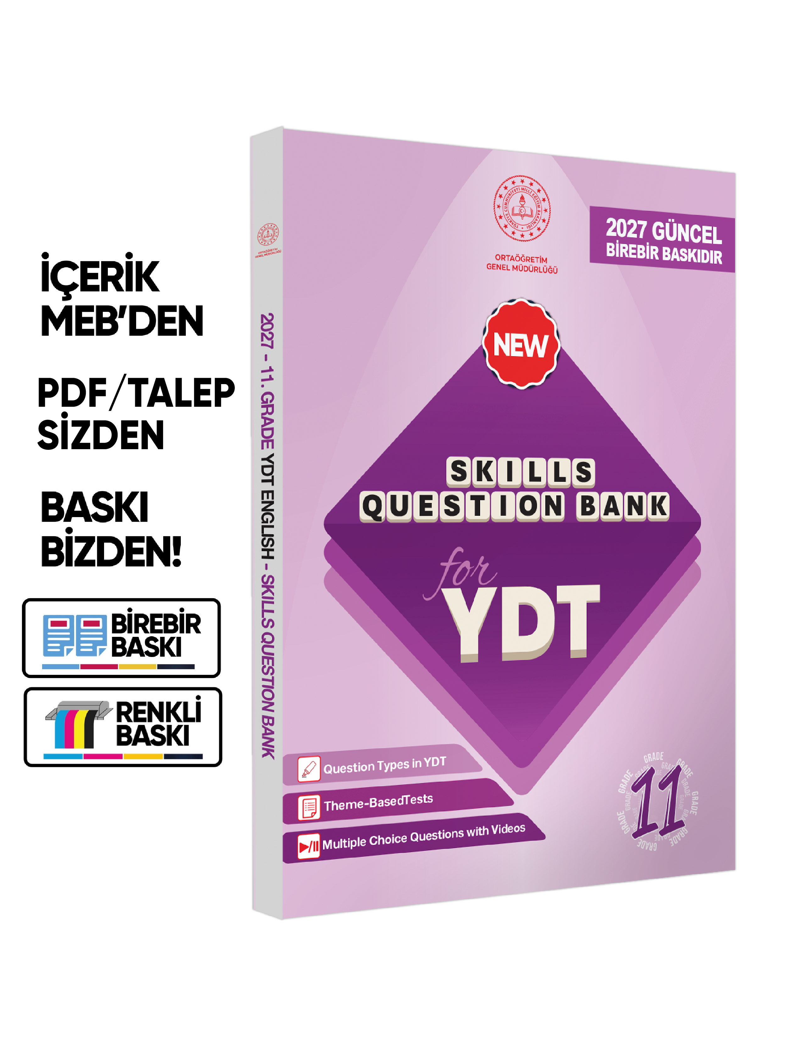 2027 YDT MEBİ İngilizce 11.Sınıf 8li Konu Anlatımı Ve Soru Bankası Kitap Seti Çözümlü BASKI ÜCRETİ
