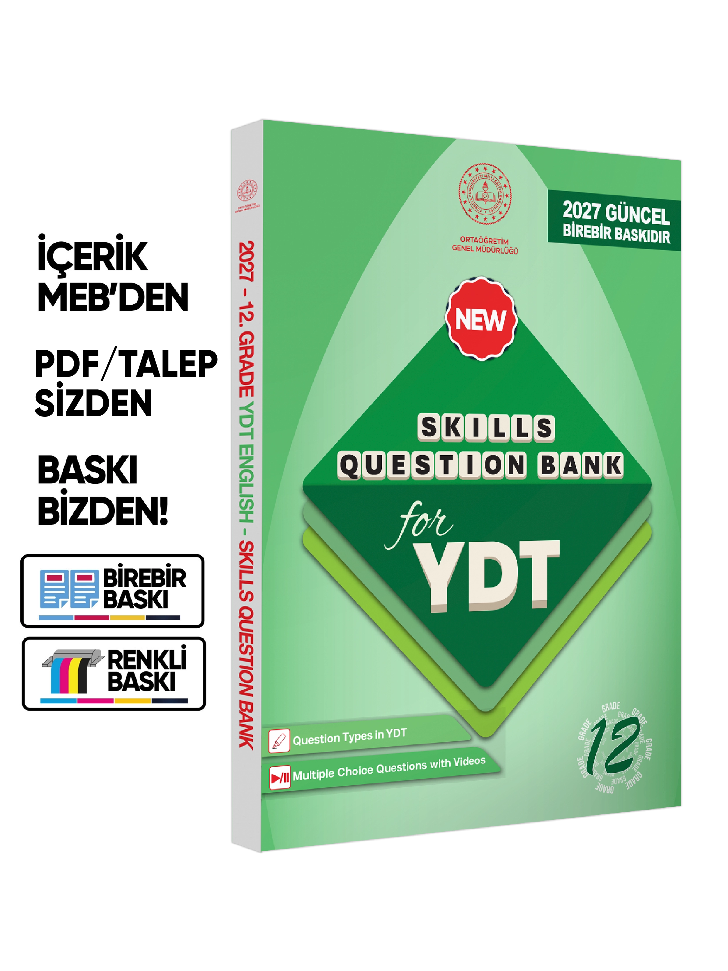 2027 YDT MEBİ İngilizce 12.Sınıf Skills Question Bank (Beceri Temelli Soru Bankası) BASKI ÜCRETİ