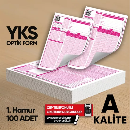 YKS-MSÜ Deneme Sınavları İçin 100 Adet (80.GR) Optik Form