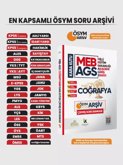 MEB-AGS Coğrafyanın Kara Kutusu En Kapsamlı Konu Özetli Dijital Çözümlü Soru Bankası