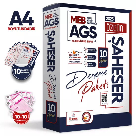 2025 MEB AGS Şaheser DENEME Paketi YENİ SİSTEM 10lu KURUMSAL Çözümlü Deneme(TG Mobil Değerlendirme)