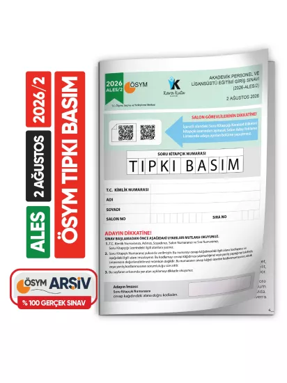 ALES 2026/2 ÖSYM Tıpkı Basım Çıkmış Soru Deneme Kitapçığı Video/PDF Çözümlü Türkiye Geneli