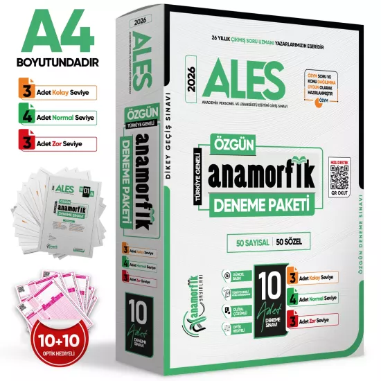 2026 ALES Anamorfik Yayınları Özgün 10lu Deneme Paketi Yeni Nesil Türkiye Geneli Dijital Çözümlü
