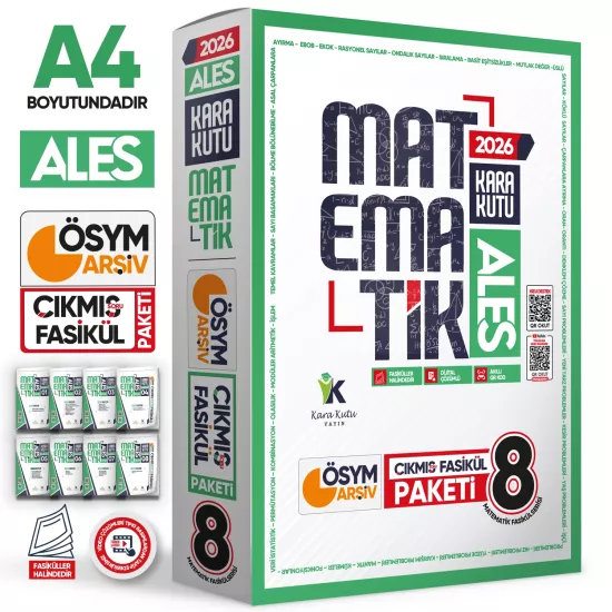 2026 ALES MATEMATİK Kara Kutu 8li Fasikül SETİ ÖSYM Çıkmış Soru Bankası Çözümlü Modüler PAKET