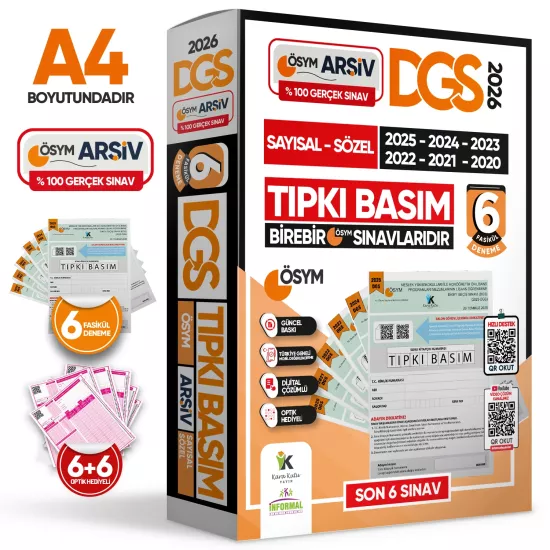 2026 DGS Çıkmış Soru Tıpkı Basım ÖSYM TAM Kitapçık SAY-SÖZ-TM 6lı Deneme D. Çözümlü Türkiye Geneli