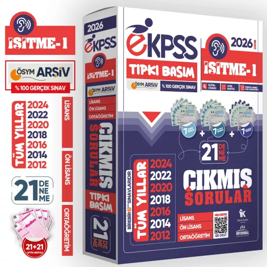 2026 EKPSS Lisans-Önlisans-Ortaöğretim İşitme-1 ÖSYM Tıpkı Basım 21’li Kitapçık TG Deneme Paketi