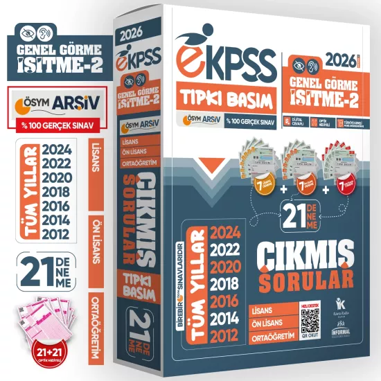 2026 EKPSS Lisans-Önlisans-Ortaöğretim Genel Görme İşitme-2 ÖSYM Tıpkı Basım 21’li Kitapçık Paketi