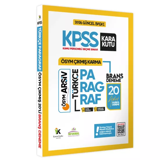2026 KPSS Ortaöğretim/Lise Paragraf 20li Deneme ÖSYM Çıkmış Soru Havuzu Video ve PDF Çözümlü