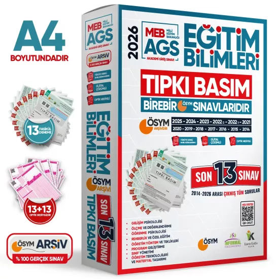 2026 KPSS-MEB AGS EĞİTİM BİLİMLERİ ÖSYM Çıkmış Soru Tıpkı Basım Kitapçıkları 13lü Deneme Paketi