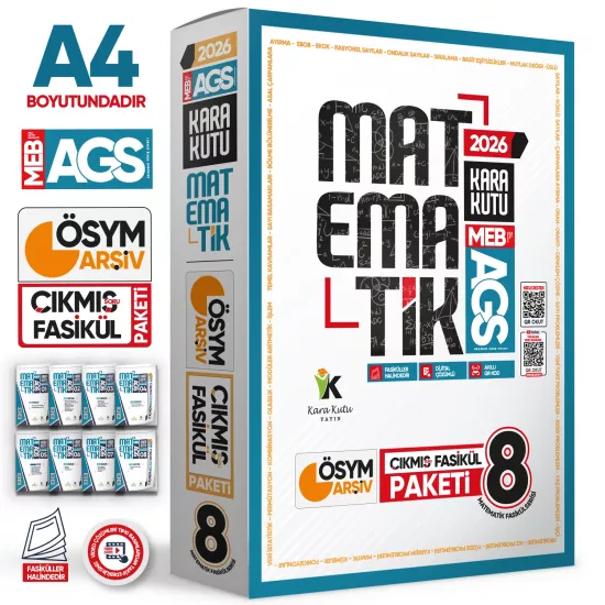 2026 MEB AGS MATEMATİK Kara Kutu 8li Fasikül SETİ ÖSYM Çıkmış Soru Bankası Çözümlü Modüler PAKET