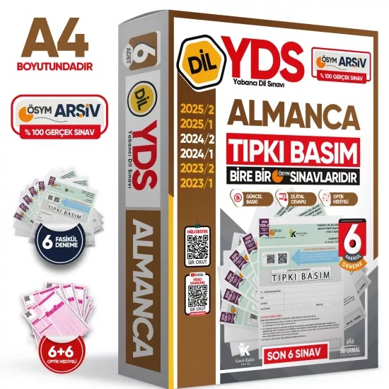 2026 YDS Almanca ÖSYM Tıpkı Basım Çıkmış Soru Deneme Paketi 6lı Fasikül SETİ