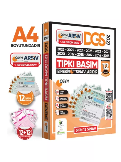 2027 DGS Çıkmış Soru Tıpkı Basım ÖSYM TAM Kitapçık SAY-SÖZ-TM 12li Deneme D. Çözümlü Türkiye Geneli