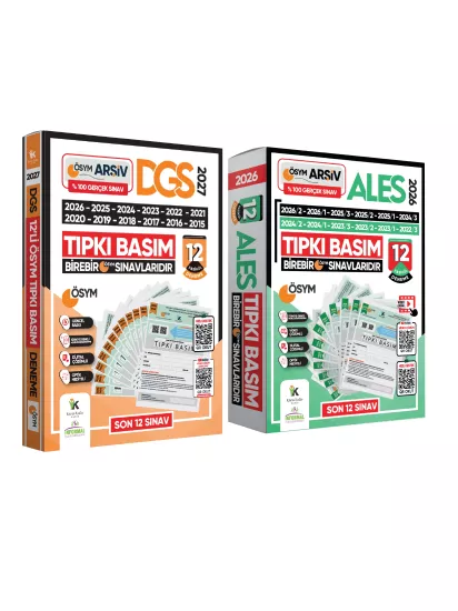 2026 DGS-ALES Tıpkı Basım Ösym Çıkmış Soru Deneme Paketi 24lü (12+12) Dijital Çözümlü
