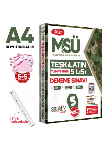 2027 MSÜ Teşkilatın 5lisi Özgün Deneme Paketi Yeni Nesil Türkiye Geneli Çözümlü Analitik Yayınları