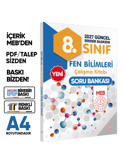 2027 8.Sınıf İmam Hatip LGS Fen Bilimleri MEB Çalışma Kitabı Soru Bankası BASKI ÜCRETİ
