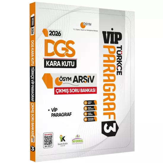 2026 DGS Türkçenin Kara Kutusu PARAGRAF 3 VİP ÖSYM Çıkmış Soru Havuzu Bankası Dijital Çözümlü