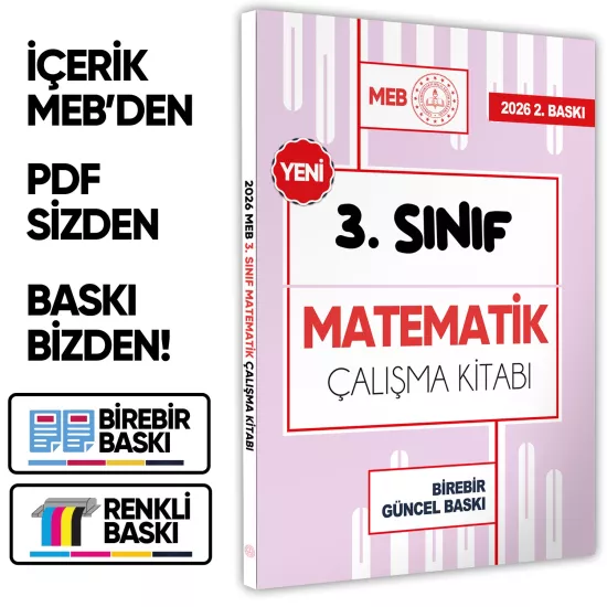 2026 MEB ÖDM İlkokul 3.Sınıf Matematik Çalışma Kitabı Alıştırmalı/Etkinlikli S. Bankası BASKI ÜCRETİ