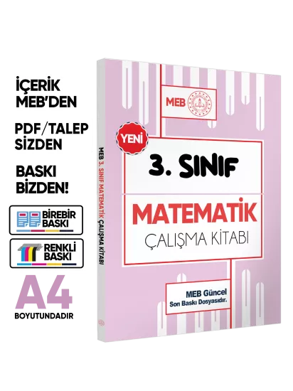 MEB ÖDM İlkokul 3.Sınıf Matematik Çalışma Kitabı Alıştırmalı/Etkinlikli S. Bankası BASKI ÜCRETİ